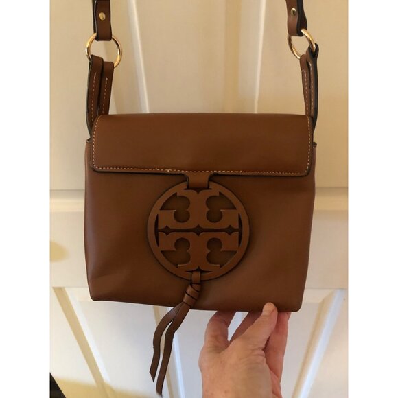 Tory Burch Miller Crossbody Bag Brown Leather - Picture 13 of 14